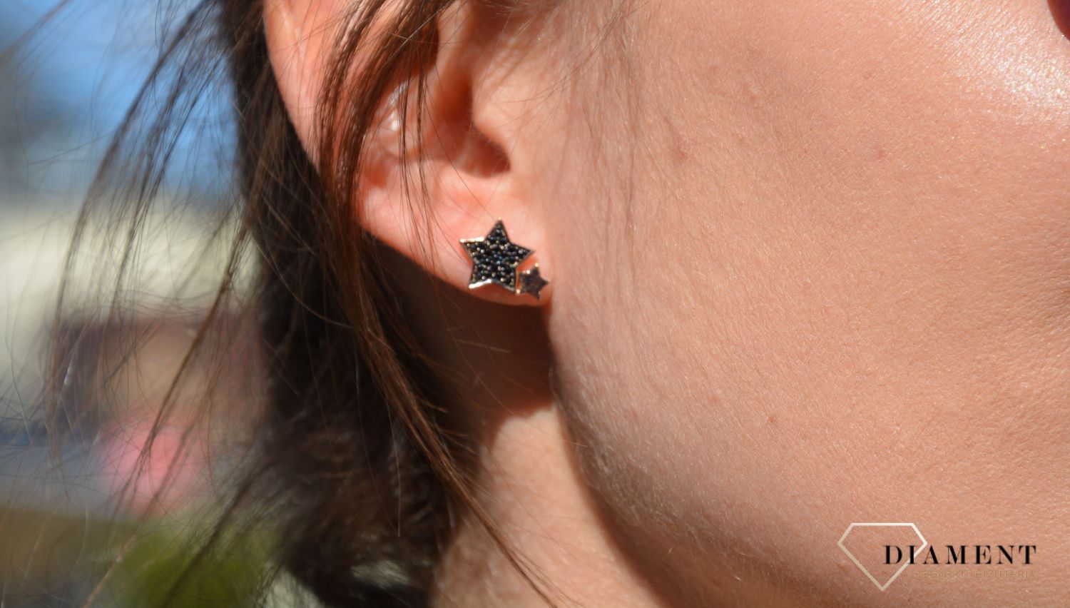 Kolczyki srebrne pozł. gwiazdki z czarną cyrkonią Dall'Acqua K BY 217 065 (4).jpg